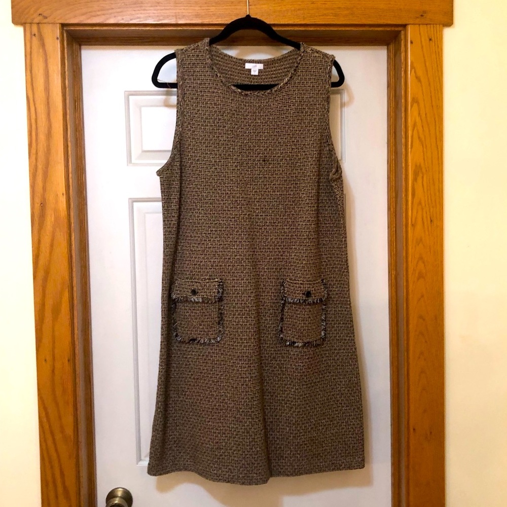 J Jill jumper dress, brown, tan, black, Large, Never worn
